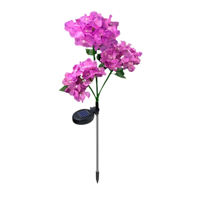 TopLLC New Solar Lantern Hydrangea Macrophylla Simulated Flower Household Garden Garden Lantern