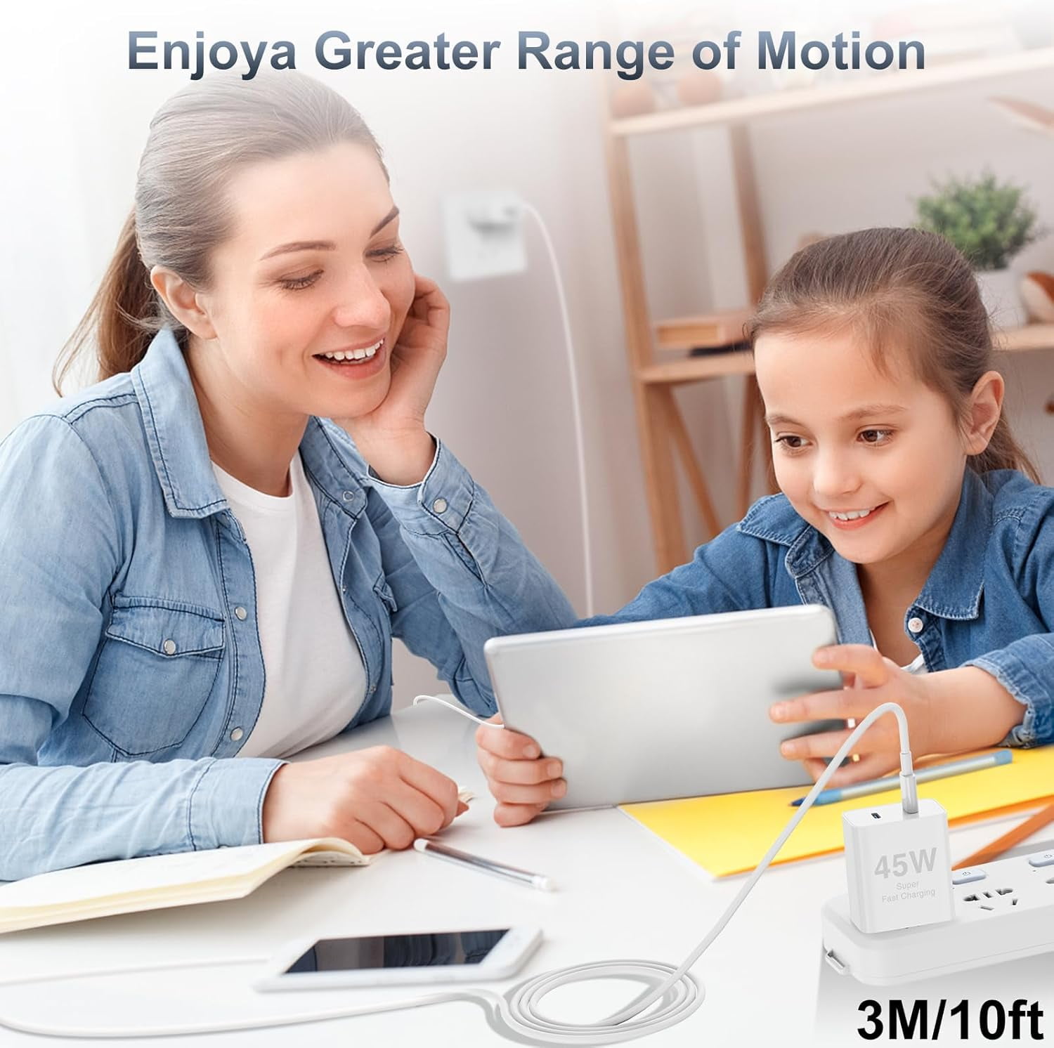JOZASHON iPhone 17 Pro Max Charger Fast Charging, 45W Dual USB C Fast Charger Plug,6/10/10ft Type C Cable for iPhone 17/17 Pro/17 Pro Max/Air/16/16 Pro/16 Pro Max/16 Plus