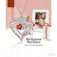 thumbnail image 5 of Flydeer Necklaces for Women 925 Sterling Silver Double Heart Birthstone Dainty Pendant Necklace Red 5A CZ Anniversary Jewelry Gifts for Women, 5 of 7