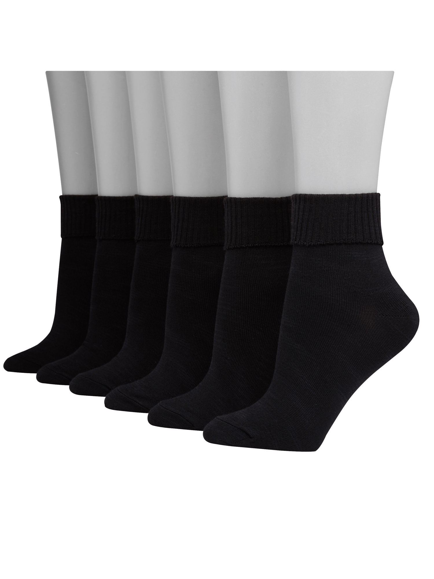 Women's ComfortSoft Cuff Socks, 6 Pack - Walmart.com
