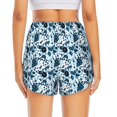 thumbnail image 4 of Uemuo Daisies Flowers Pattern Women's Athletic Shorts High Waisted Running Shorts with Liner Pockets Gym Elastic Workout Shorts-XX-Large, 4 of 9