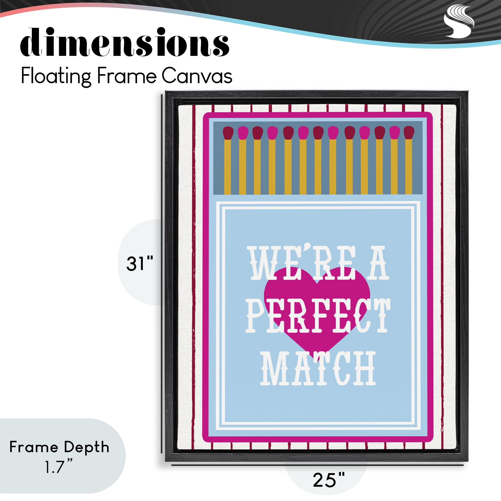 Stupell Industries We're A Perfect Match Black Framed Floater Canvas Wall Art, design by Lil' Rue