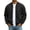 Black, variant on Rexolia Mens Cotton Jacket Lightweight Full Zip Windproof Stand Collar with Pockets Outdoor Hiking Fall Army Green L
