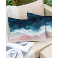thumbnail image 6 of Navy Blue Pink Throw Pillow Cover 12 x 20 Inch Decorative Pillow Cover Watercolor Abstract Art Coastal Lumbar Pillowcase Seasonal Rectangle Cushion Case for Couch Sofa Bed Living Room, 6 of 7