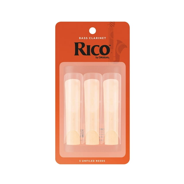 Cañas para clarinete bajo D'Addario Woodwinds Rico REA0330 3.0, paquete de 3