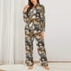 thumbnail image 2 of Fotbe Cut Cats Conjunto de Pijama de Manga Larga para Mujer con Estampado, Ropa de Dormir de 2 Piezas, Conjunto de Casa Suave y Cómodo con Bolsillos-Medium, 2 of 7