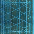 thumbnail image 1 of Ahgly Company Indoor Square Oriental Turquoise Blue Industrial Area Rugs, 4' Square, 1 of 4