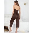 thumbnail image 6 of Women's Casual Modal Pajamas Sets Lace Trim Cami Tops Long Pants Sleepwear, 6 of 6