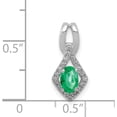 thumbnail image 4 of 14K White Gold Fancy Diamond And Oval Emerald Pendant Made In India pm5266-em-010-wa, 4 of 5