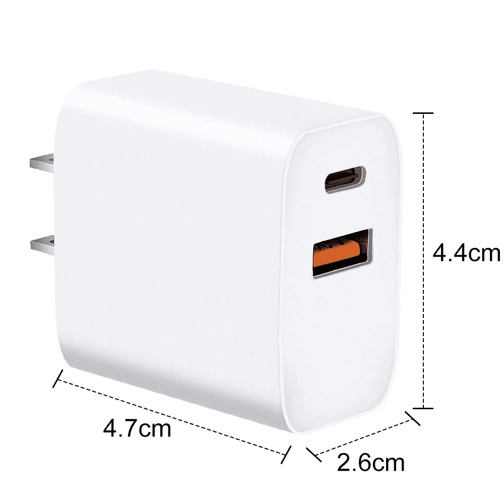 Power Adapter, USB-C, Fast Charger, 20 Watt Power Supply, Plug