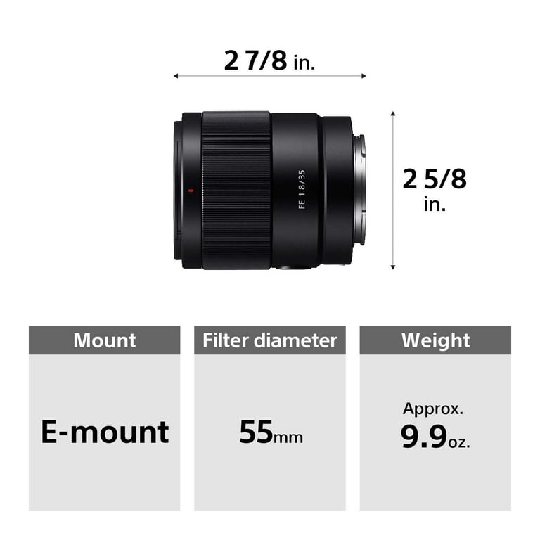 Restored Sony FE 35mm F1.8 Large Aperture Prime Lens (SEL35F18F