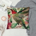 thumbnail image 2 of Qinduosi Outdoor Spring Watercolor Bird Throw Pillow Covers Hummingbird Summer Decorative Cushion Case Square Home Sofa Decorative Pillowcase for Patio Furniture Bed (Hummingbird-C) White, 2 of 5