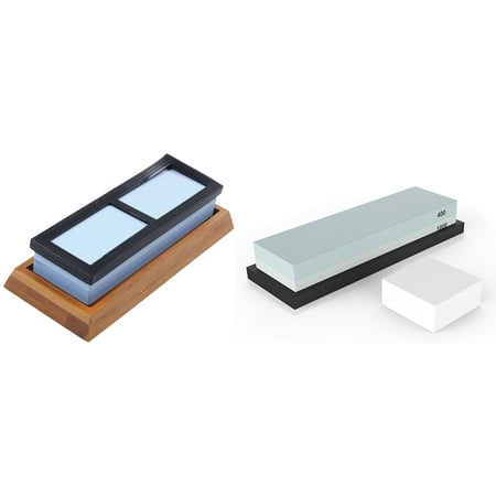 

3 Pcs Premium Whetstone Sharpening Stone 2 Side Grit 400/1000 | Knife Sharpener & 4 Pcs Flattening Stone & Sharpening Stone for Knives Waterstones Combination Grit 2000/6000