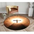 thumbnail image 1 of DEYOU Christian Easter Cross In The Light He Is Risen Round Area Rugs Diameter 3.3 x 3.3ft Floor Carpet Mat for Living Dinning Room Bedroom Kitchen Hallway Office Decor, 1 of 5