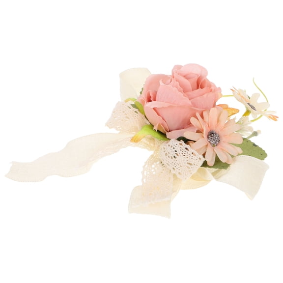 Worgeous Bride Corsage Artificial Flower Corsage Boutonniere for Wedding Elegant Wrist Corsage for Wedding Artificial Flower Wristlet