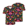 thumbnail image 3 of Daiia Colorful Floral Embroidery Mexican Mens Baseball Jersey Button Down Shirts Short Sleeve Sports Uniforms-Small, 3 of 9