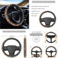 thumbnail image 3 of Jeiento Floral Car Accessories Set Auto Seat Covers Protector Steering Wheel Cover Seatbelt Strap Pad Trash Can Armrest Cover Pad Cup Holders Rearview Mirror Cover Handbrake Cover Set, 14pcs, 3 of 7