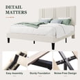 thumbnail image 6 of Amolife Full Bed Frame, Platform Bed with Upholstered Velvet Adjustable Headboard, Wooden Slats, Easy Assembly, Cream, 6 of 9