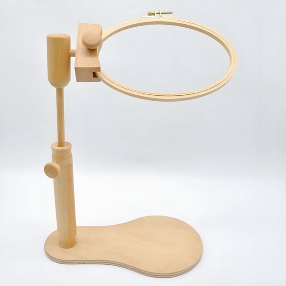 LAMIRO Portable Wooden Embroidery Lap Stand Hoop Adjustable Desktop Stand Stitch Rack Frames Adjustable Sewing Needlework Tool