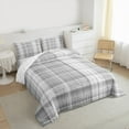 thumbnail image 3 of Manfei Abstract Checkered 3-Piece Full Size Comforter Sets for Boys Girls,Geometric Stripes Plaid Bedding Comforter Set,Retro Vintage Style Lightweight Bedding Sets,Microfiber Bedroom Decor, 3 of 8