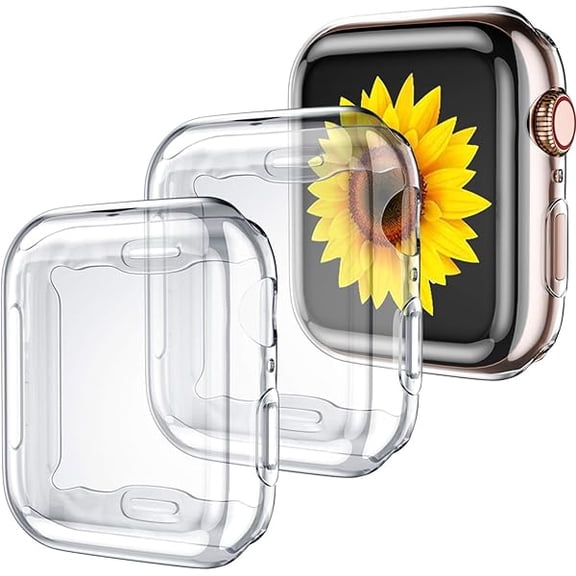 for Apple Watch Case 40mm Series 6 & 5 with Screen Protector, 3 Pack Transparent TPU All-Around Protective Case for iWatch Series 4 40mm