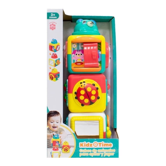 Cubos Didácticos Kidz Time de Animales para Apilar Multicolor