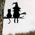 thumbnail image 2 of Rovga Vintage Decor Stainless Steel Hanging Decoration Witch And Cat Stake Witch Cat Garden Sign | Outdoor Decor | Black Metal Cat Garden Silhouette Stylish And Creative 25X20Cm Black, 2 of 7