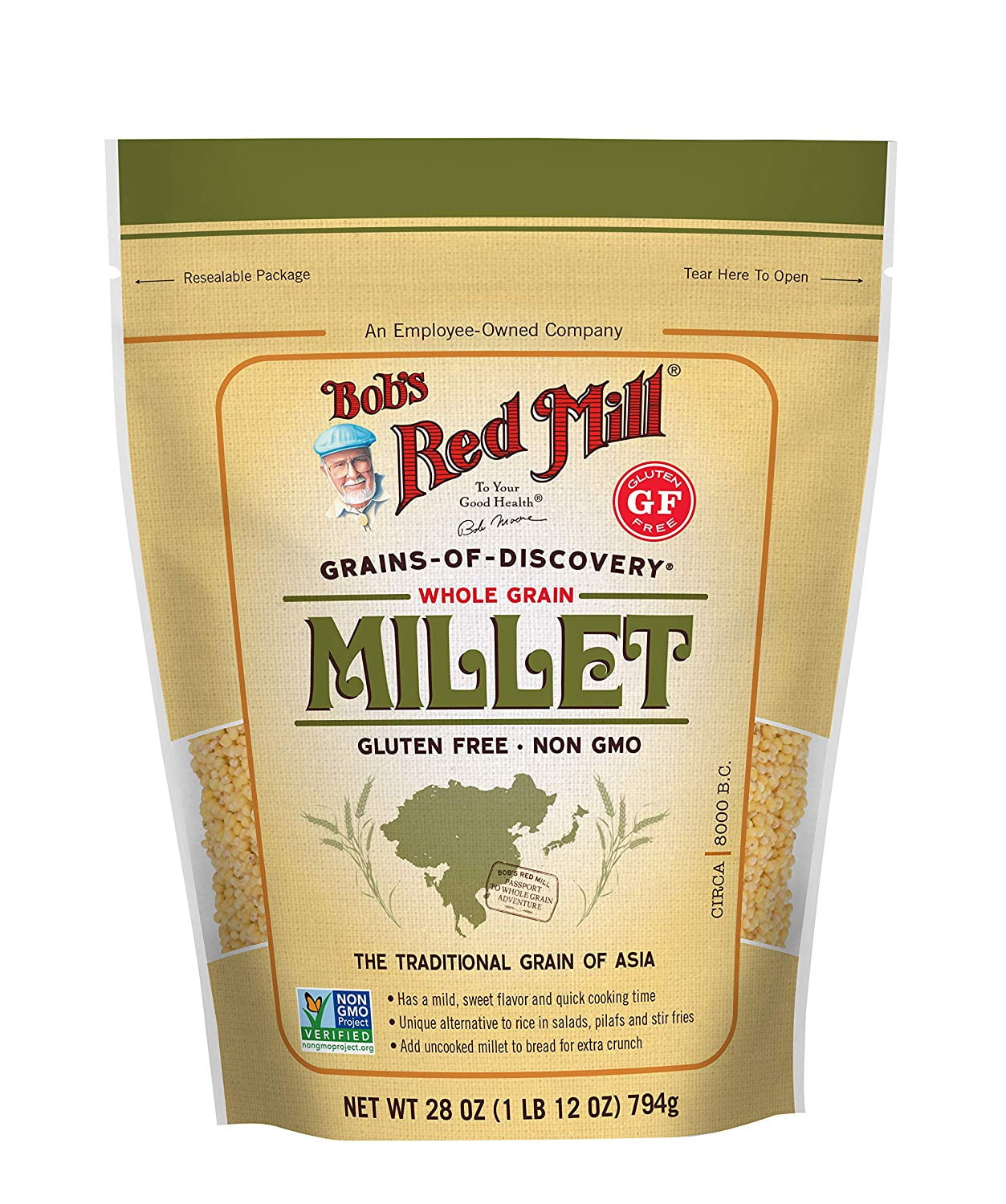 Bobs Red Mill Whole Grain Millet, 28ounce (Pack of 4)