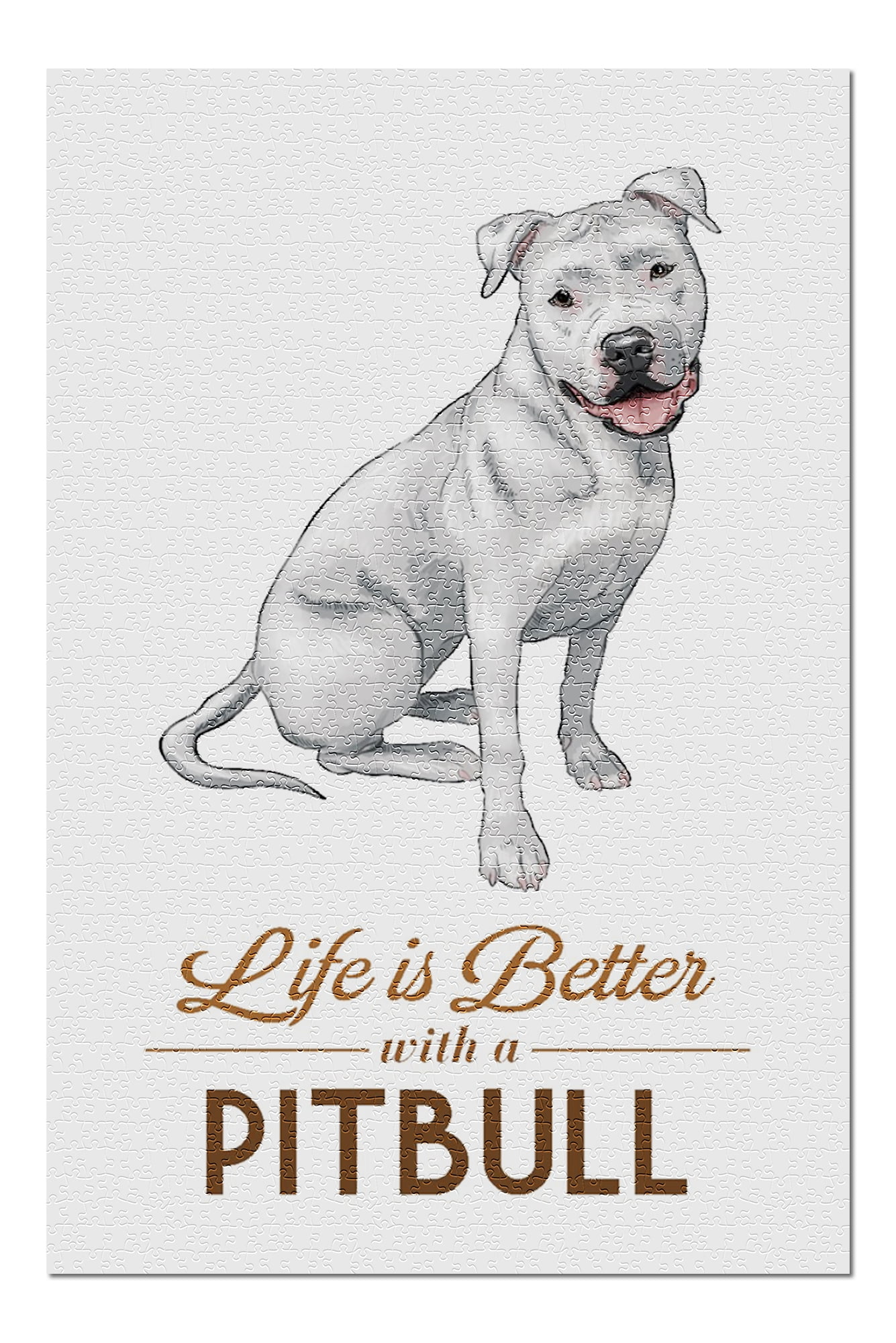 Pitbull - White - Life is Better - White Background (20x30 ...