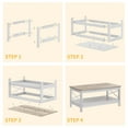 thumbnail image 6 of DWVO 2-Tier Farmhouse Square Wood Coffee Table Center Table for Living Room,Gray, 6 of 7