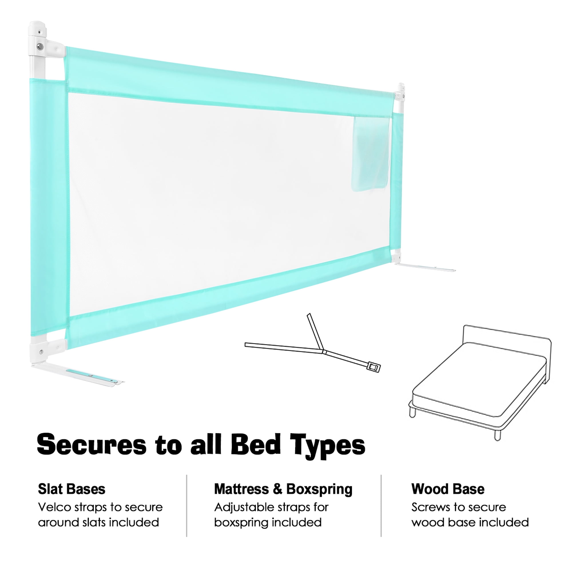 WADEO 70inch Bed Rail, Extra Long Vertical Lifting Safety Bed Rail