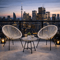 thumbnail image 3 of Velago Acapulco Modern 3pc Steel Patio Bistro Set, White, 3 of 5