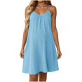 thumbnail image 2 of Womens Mini Dress Summer Sleeveless Spaghetti Strap Short Dresses Gauze Loose Casual Beach Sundress 2XL, 2 of 6