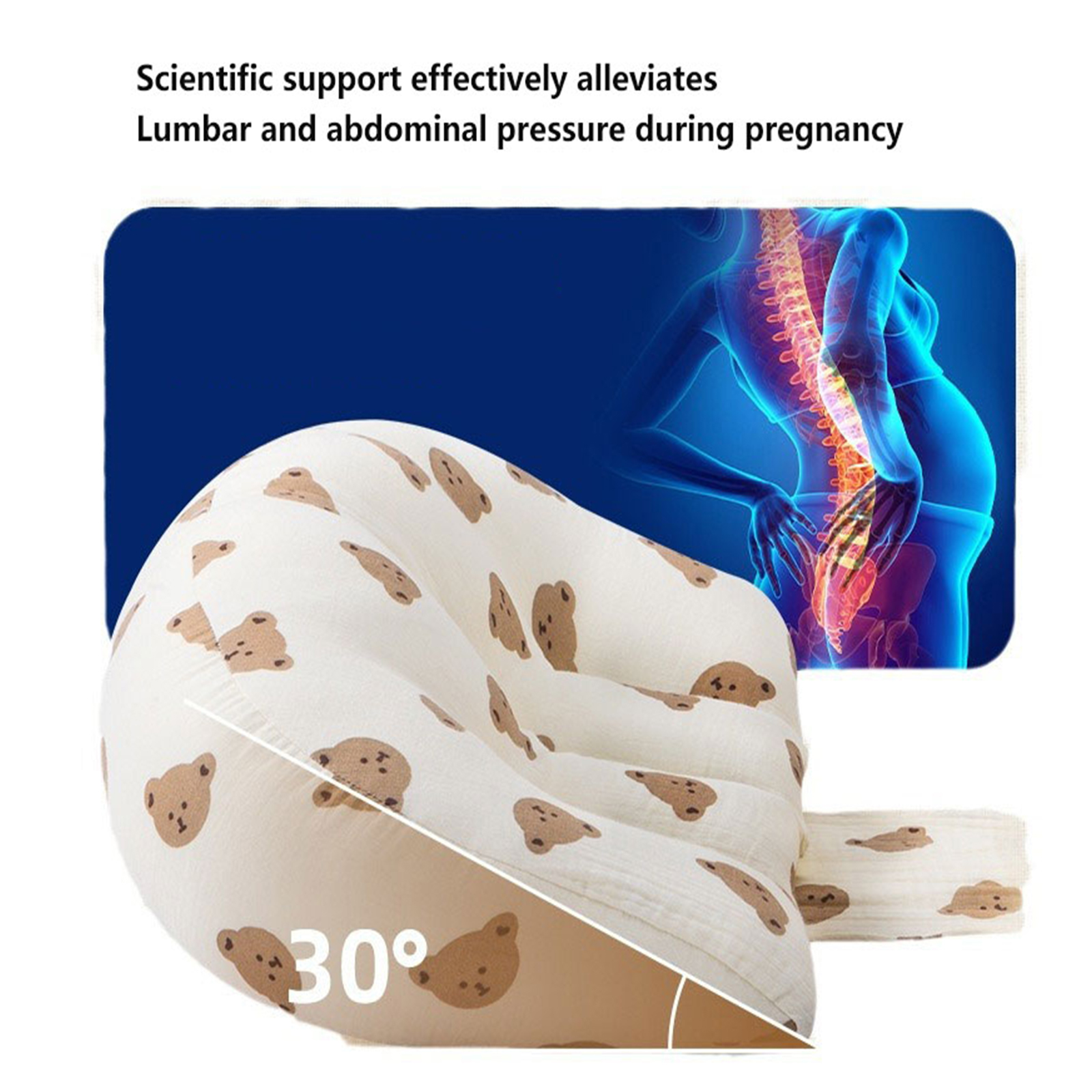 Expectant mother Comfort Pillow High resiliences Ergonomic Pregnancy Pillows for Waist & Back Support During Pregnancy
