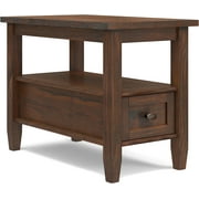 SIMPLIHOME Warm Shaker SOLID WOOD 14 Inch Wide Rectangle Transitional Narrow Side Table in Distressed Charcoal Brown, For the Living Room and Bedroom