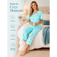 thumbnail image 4 of DAKIMOE Womens Pajama Set 2 Piece Short Sleeve V Neck Tops & Capri Pants, Comfy Soft Stretchy Sleepwear, Cute Printed Loungewear Lounge Set, Lightweight Pajamas for Women S-2XL, 4 of 8