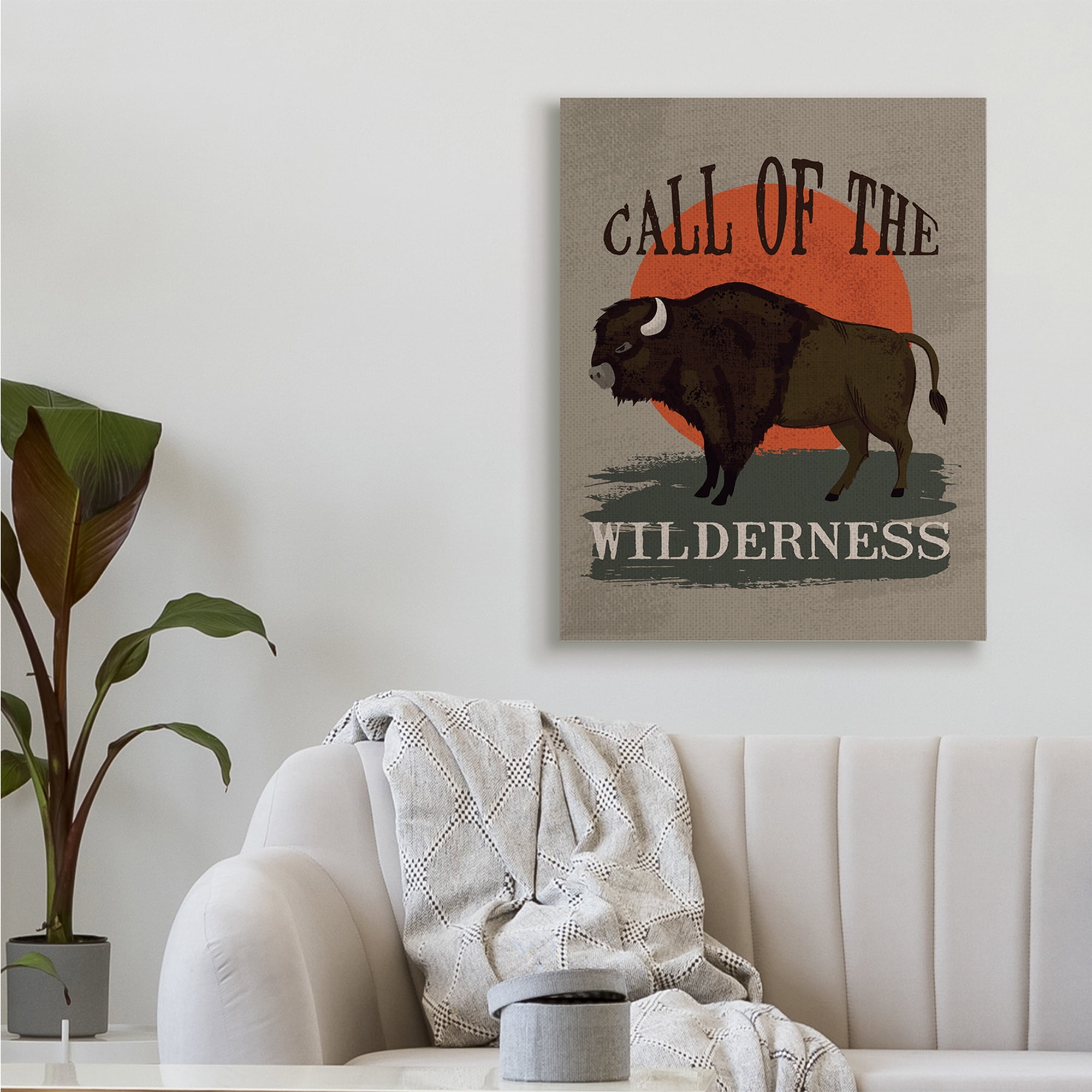 Stupell Industries Call of The Wilderness Phrase Southwestern Buffalo Sunset,30 x 40,Designed by Lisa Whitebutton