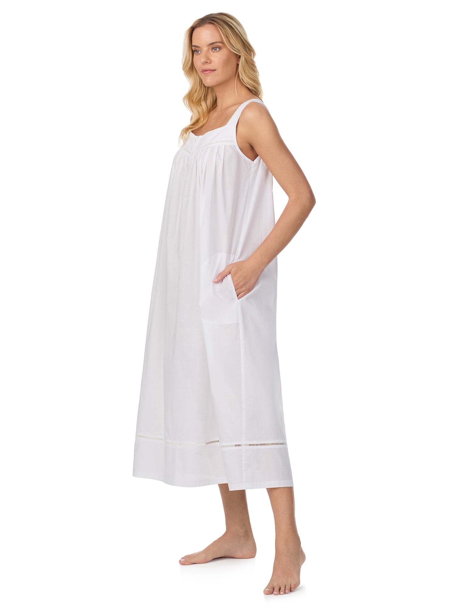 Aria Women's Lightweight Cotton Woven 50" Ballet Nightgown, Sizes XS-5X