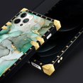 thumbnail image 2 of Yuning419 Funda Compatible Con Iphone 13 Pro Max Funda De Lujo Suave Tpu Y Parte Trasera De Pc Dura Para Niñas Y Mujeres Cubierta Protectora A Prueba De Golpes Mármol Verde Dorado, 2 of 5
