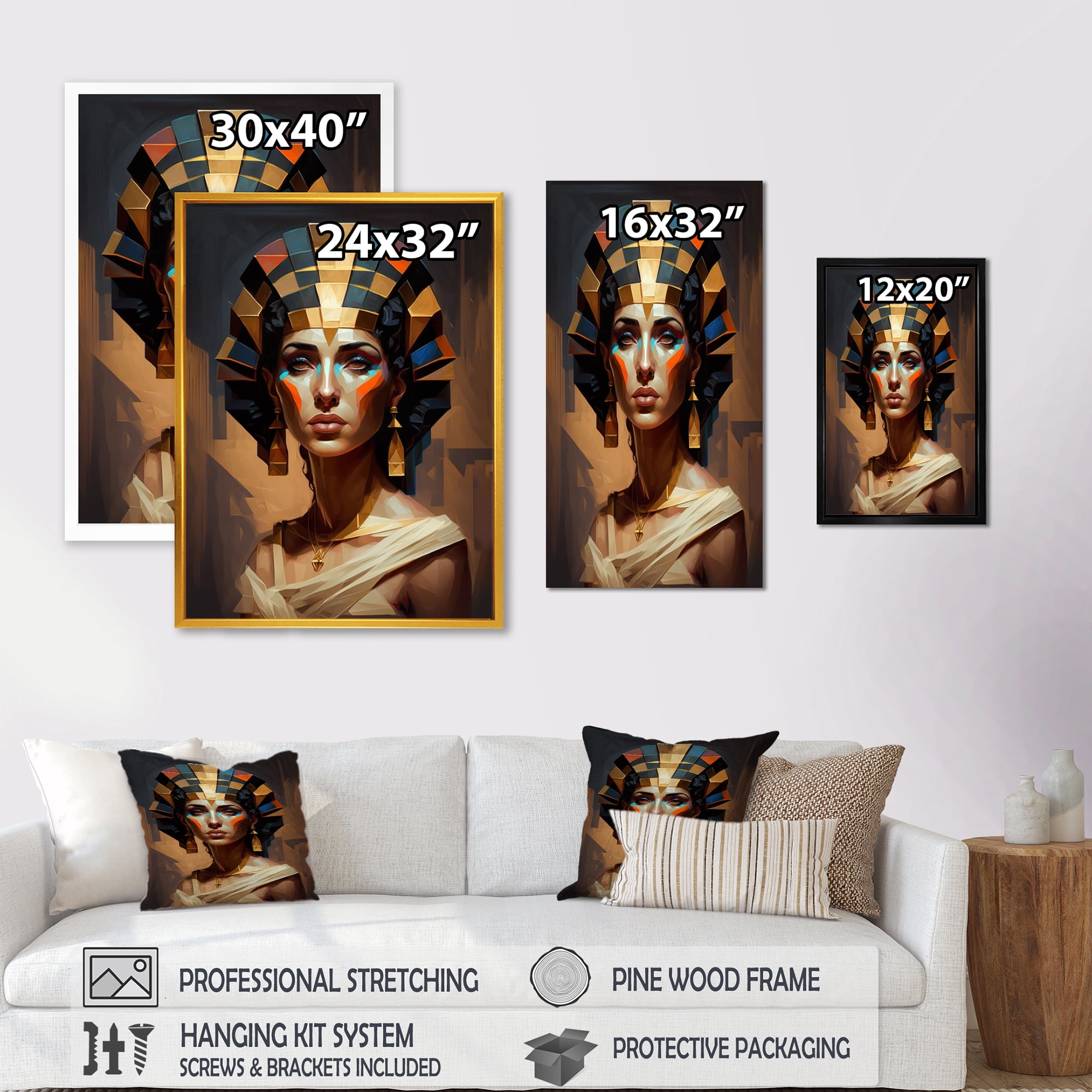 Designart Portrait Of Egyptian Goddess II Canvas Wall Art