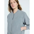 thumbnail image 4 of Scoop Women's Pinstripe Bomber Jacket, Midweight, Sizes XS-XXL, 4 of 5