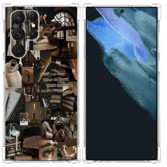 Dark Collage Case for Samsung Galaxy S22 Ultra,Aesthetic Art Design Pattern Soft TPU Bumper Case Cover