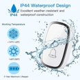 thumbnail image 5 of Wireless Doorbell, 300 Meter Range Waterproof Door Bell, Wireless Chime With 1 Transmitter And 1 Plug-in Receiver(1pcs, White), 5 of 5