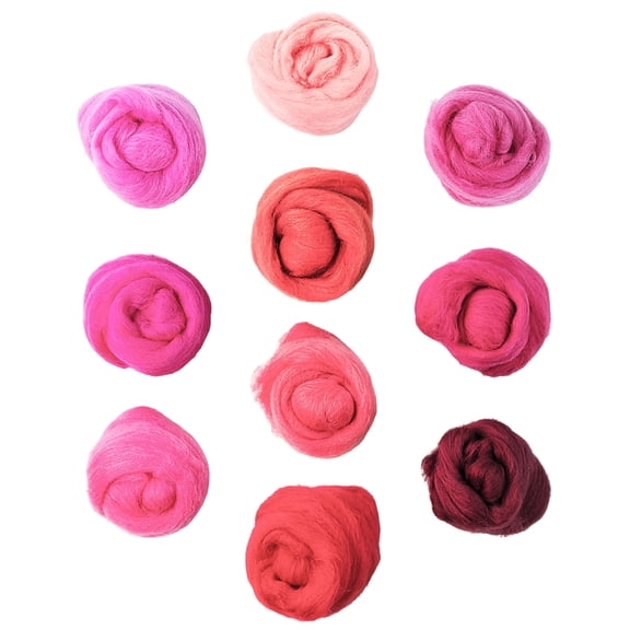 Soft Felt Fabric Sheet Assorted Color Felt Pack DIY Craft Sewing Squares Nonwoven Patchwork Ten Colors, Red Tones
