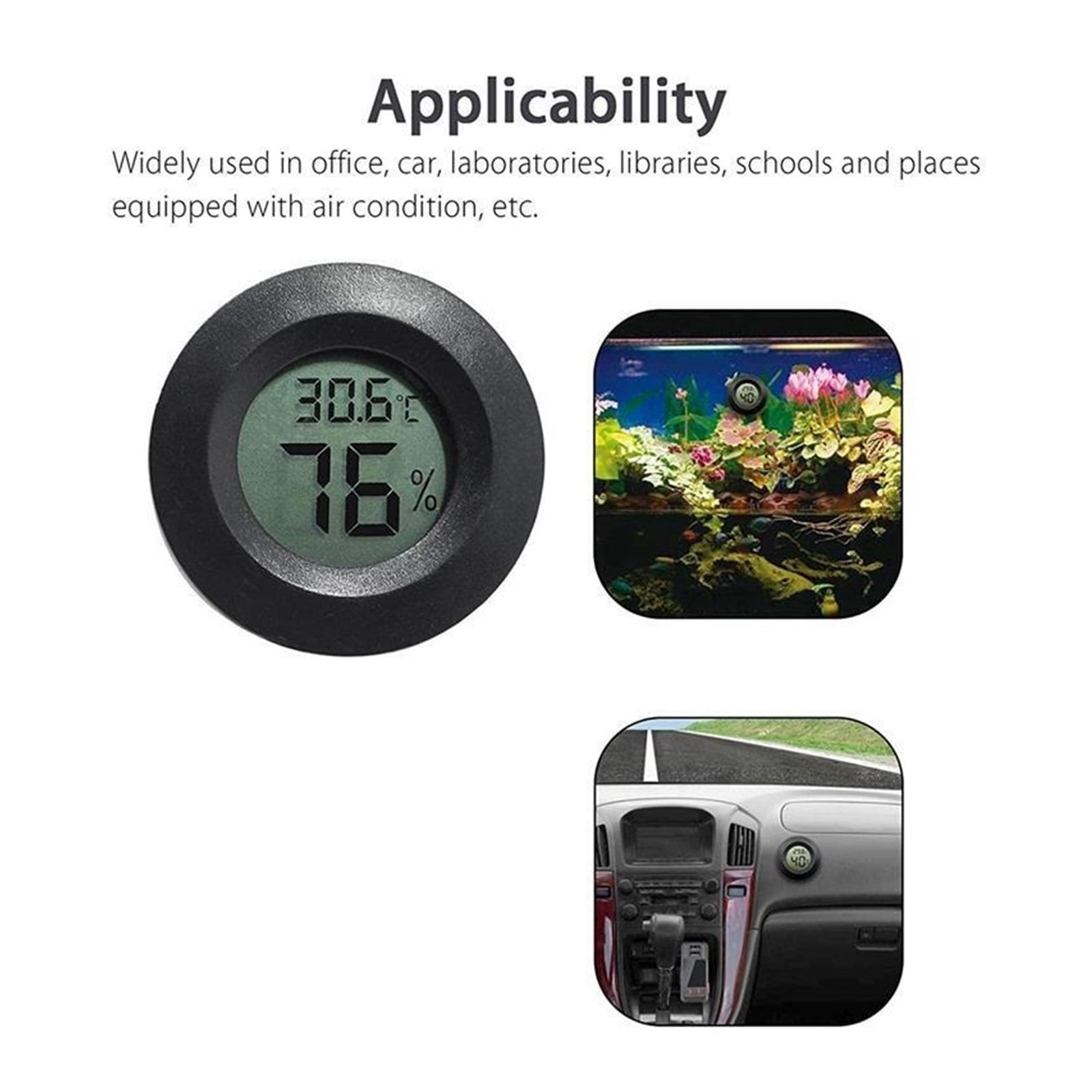 15pcs Hygrometer Thermometer Digital LCD Monitor Humidity Meter Gauge for Humidifiers Dehumidifiers