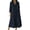 Dark Blue, variant on Maxi Dresses for Women V Neck Three Quarter Sleeve Loose With Pockets Minimalist Casual Style For Home And Everyday Wear
