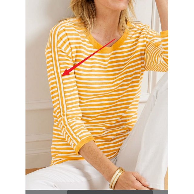 Nouveau Pull Tricoté Rayé Design Contrasté Manches Longues