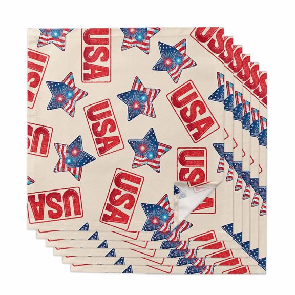250th Anniversary Cloth Napkins, 4th of July America Freedom Veteran Day Washable and Reusable Dinner Napkins Set of 6, Table Napkin for Kitchen Party Birthday Wedding Hotel Housewarming 20"x20"