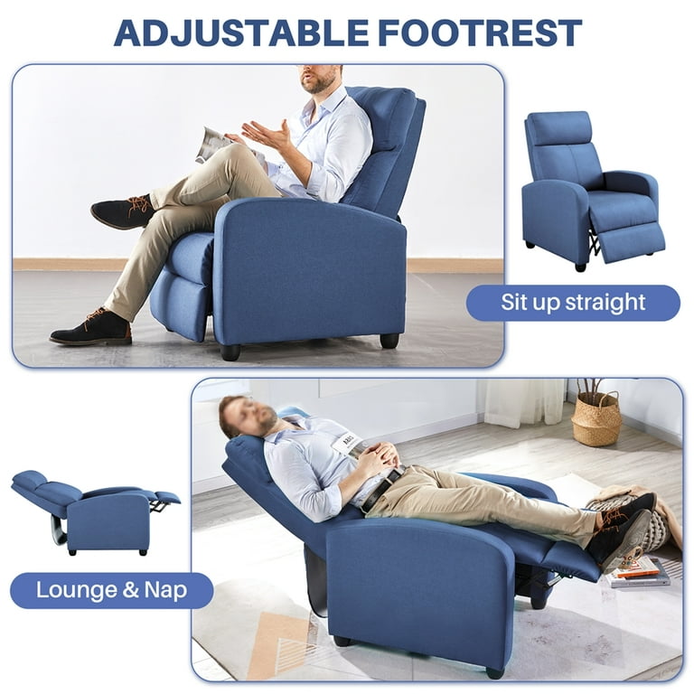 Topeakmart Modern Reclinable 2PCS Sofa Set Adjustable Furniture for Living Room Bedroom Home Theater Light Blue Walmart