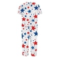 thumbnail image 5 of 4th of July Women's Pajama Sets 2026 Lounge Sleepwears Independece Day US Star Flower Printed Plus Size Short Sleeve Top and Capri Pants Pajama Set, 5 of 6
